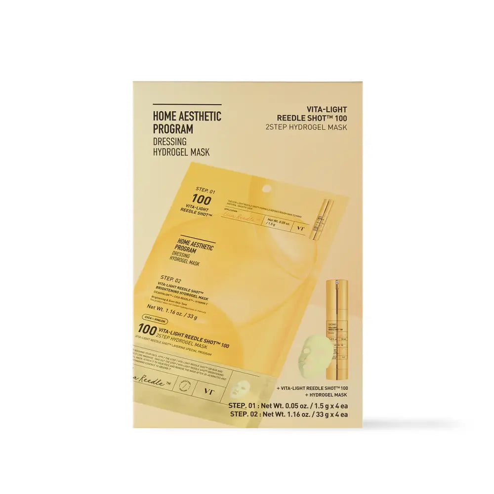 VT Cosmetics Vita Light Reedle Shot 2 Step Hydrogel Mask - 4ea