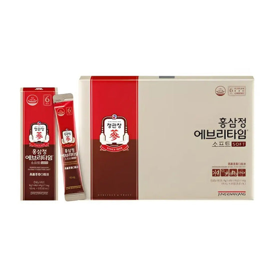 Jung Kwan Jang Korean Red Ginseng Extract EveryTime Soft 10mg 20Packs - Red Ginseng